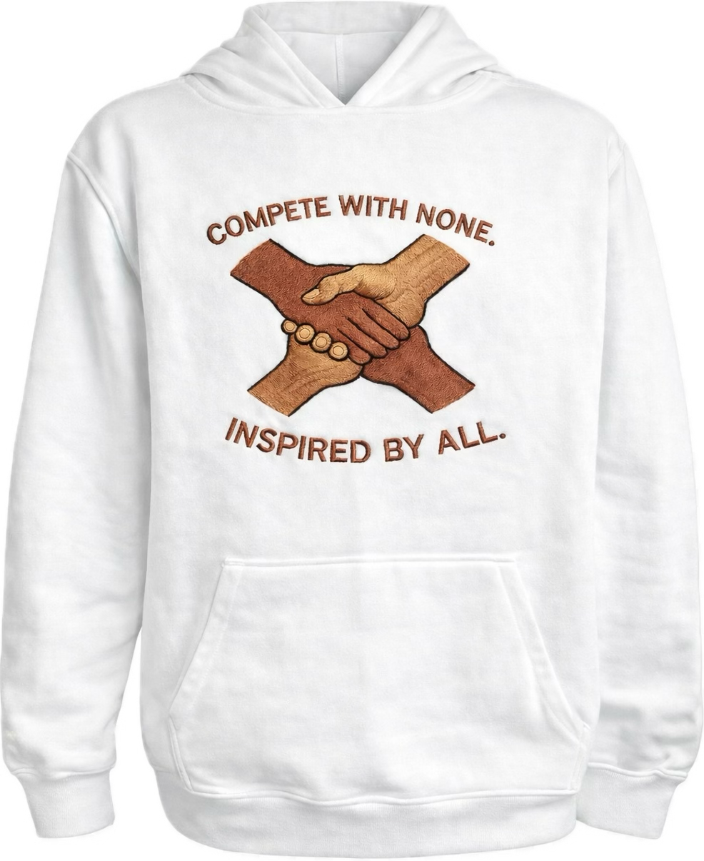 Compete With None, Inspired By All - Embroidered design Hoodie